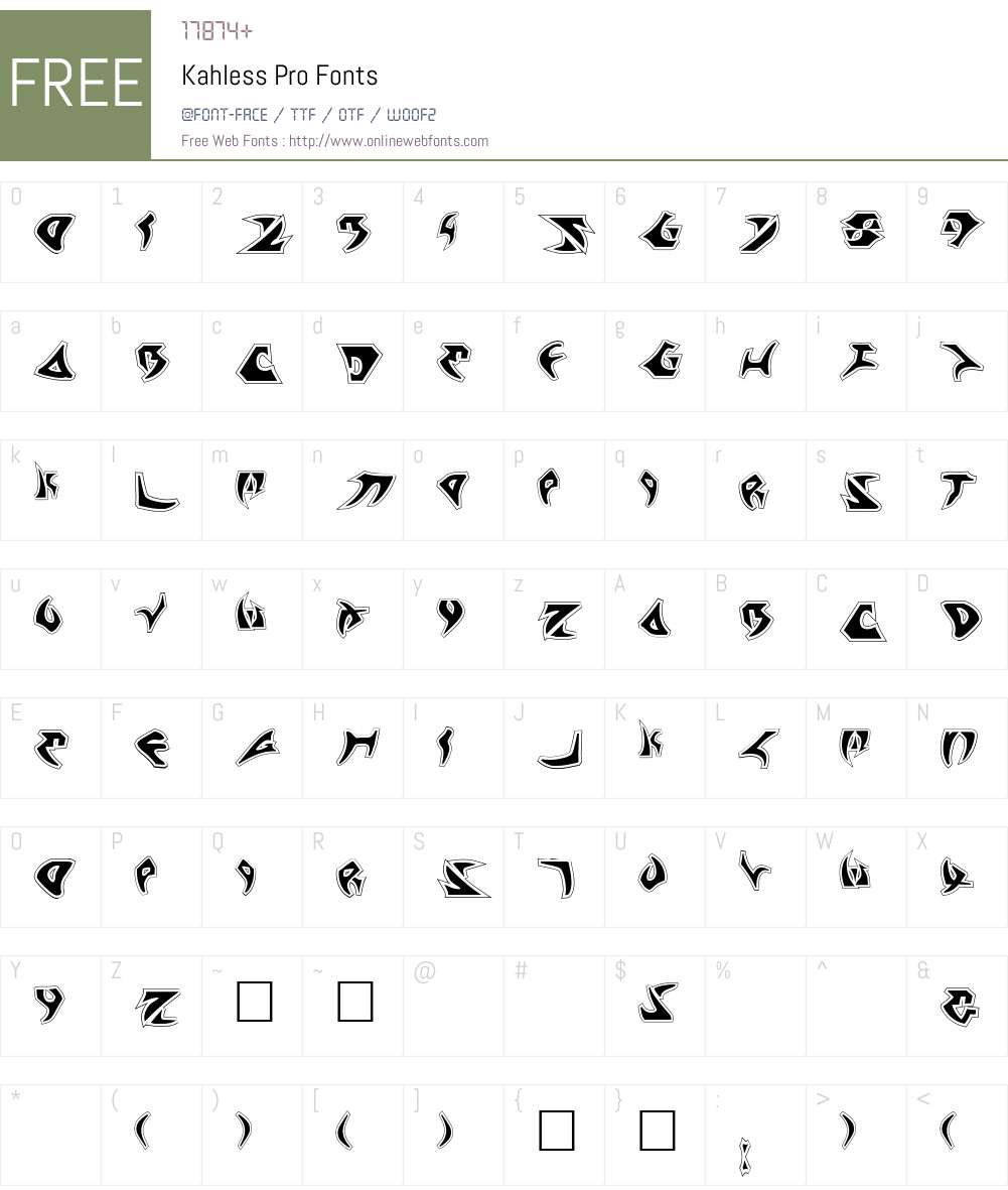 Kahless Pro Font Screenshots