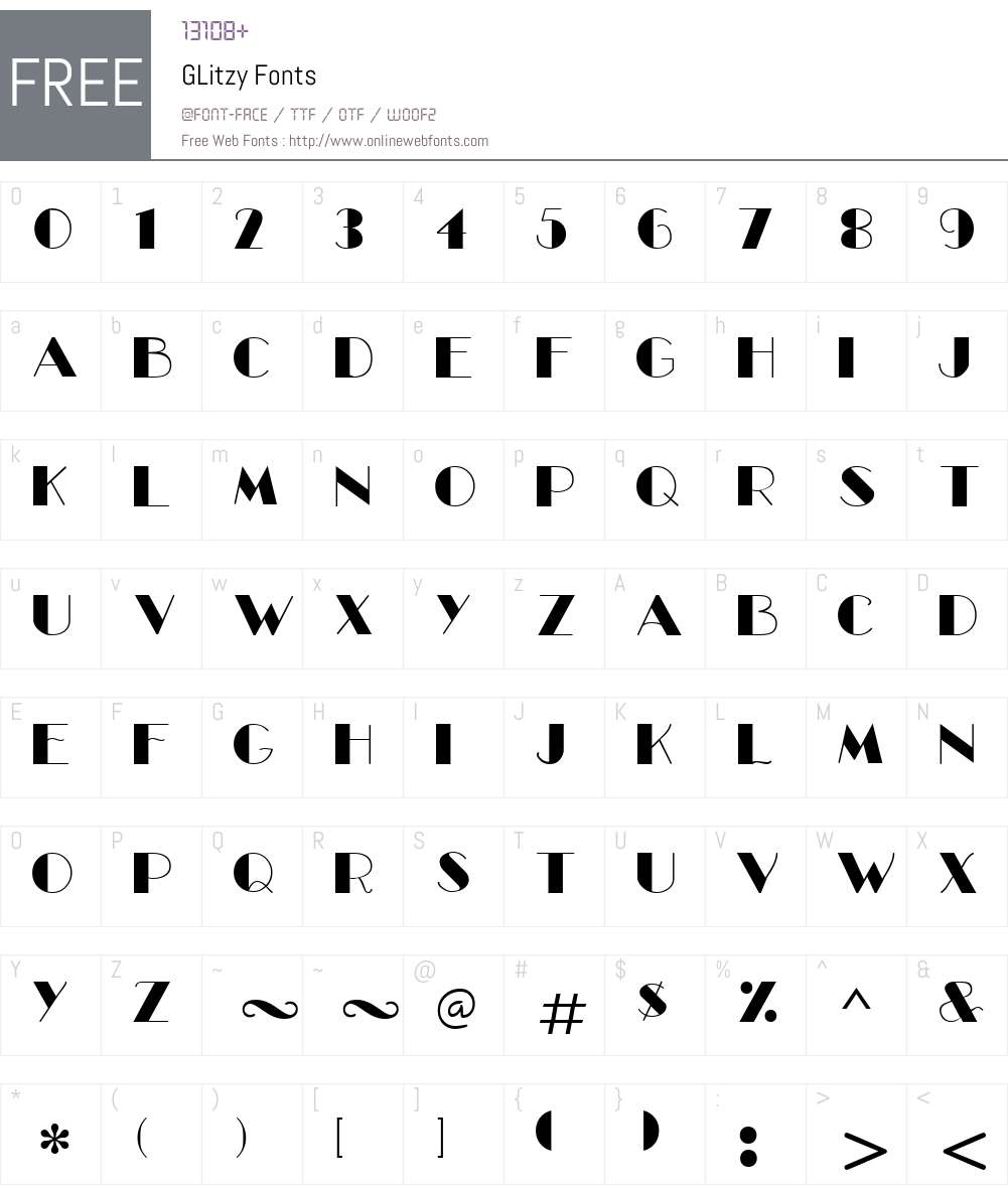 GLitzy Font Screenshots