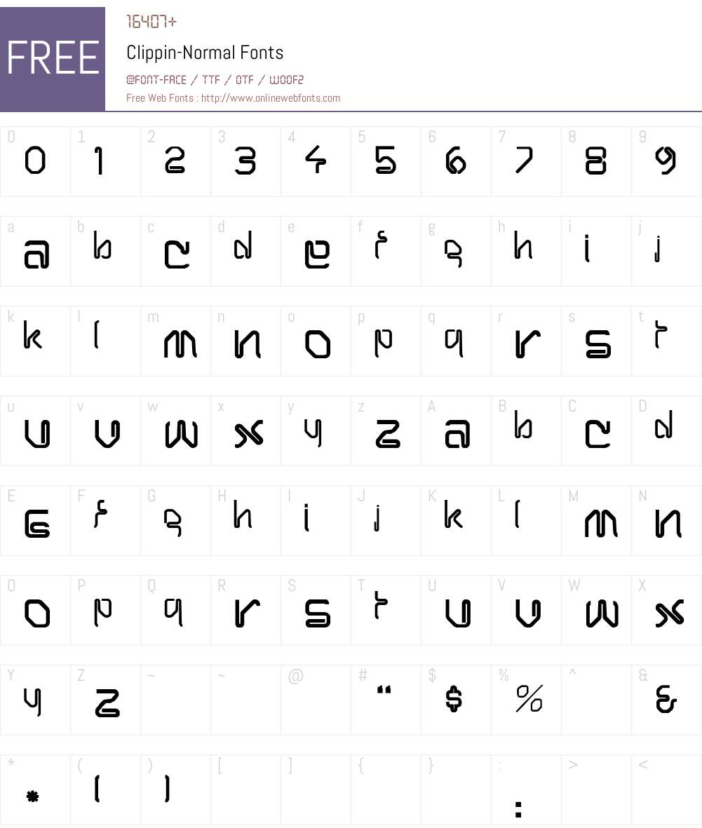 Clippin-Normal Font Screenshots