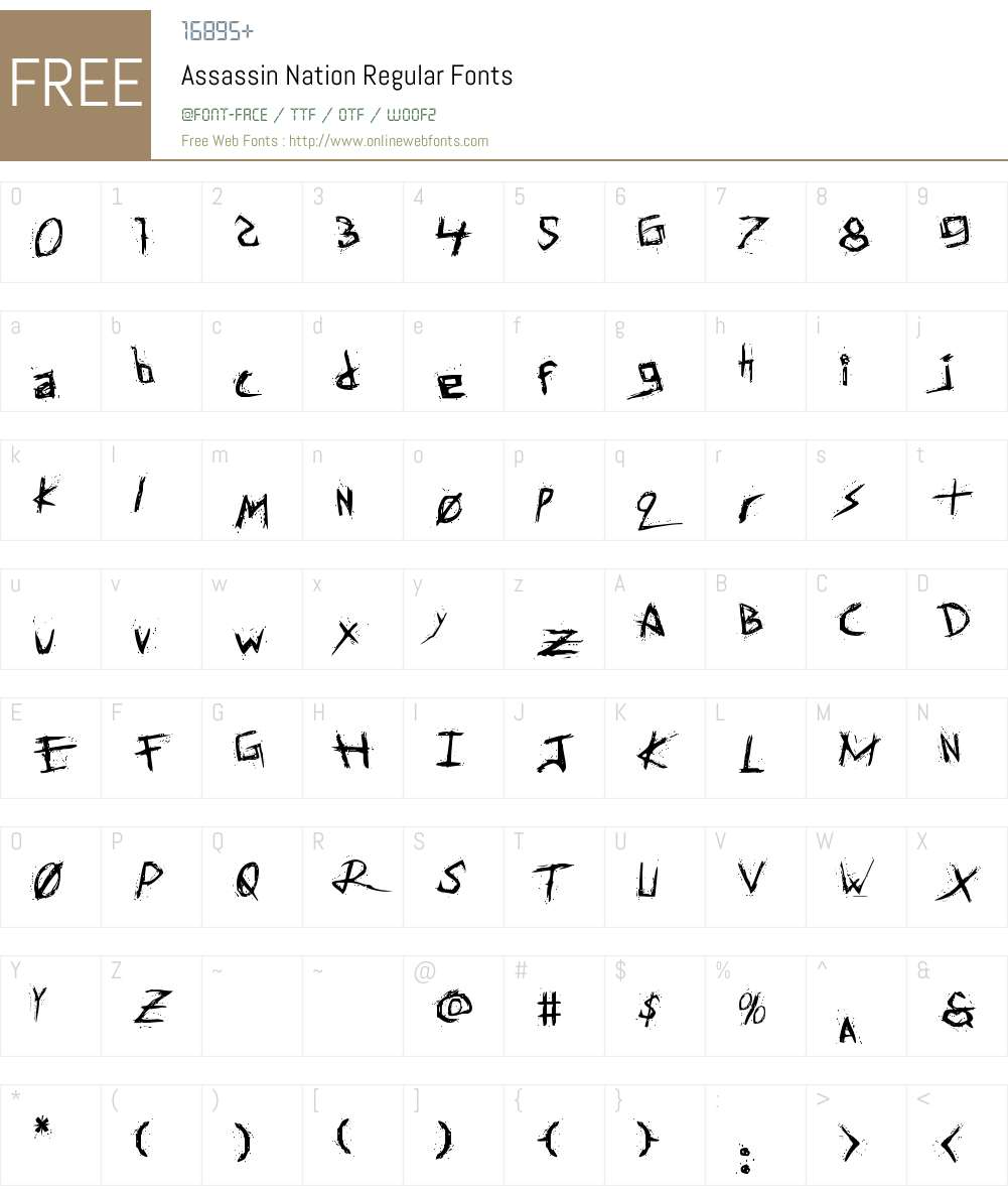 Assassin Nation Font Screenshots