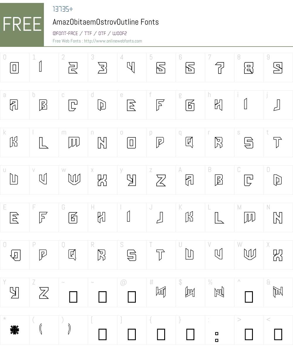 AmazObitaemOstrovOutline Font Screenshots