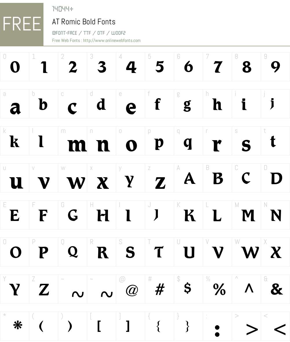 ATRomic Font Screenshots