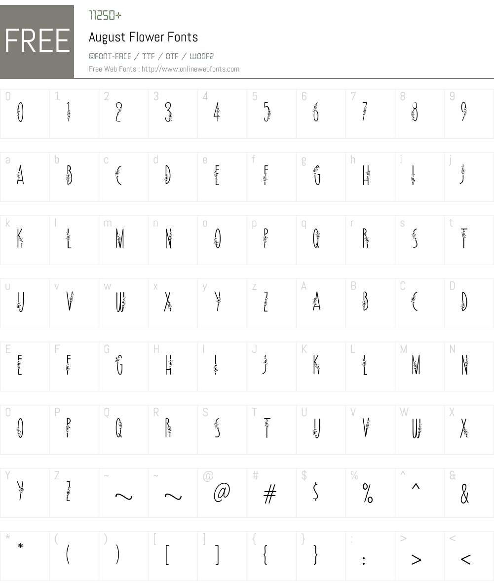 August Flower 1.004;Fontself Maker 3.5.1 Fonts Free Download ...