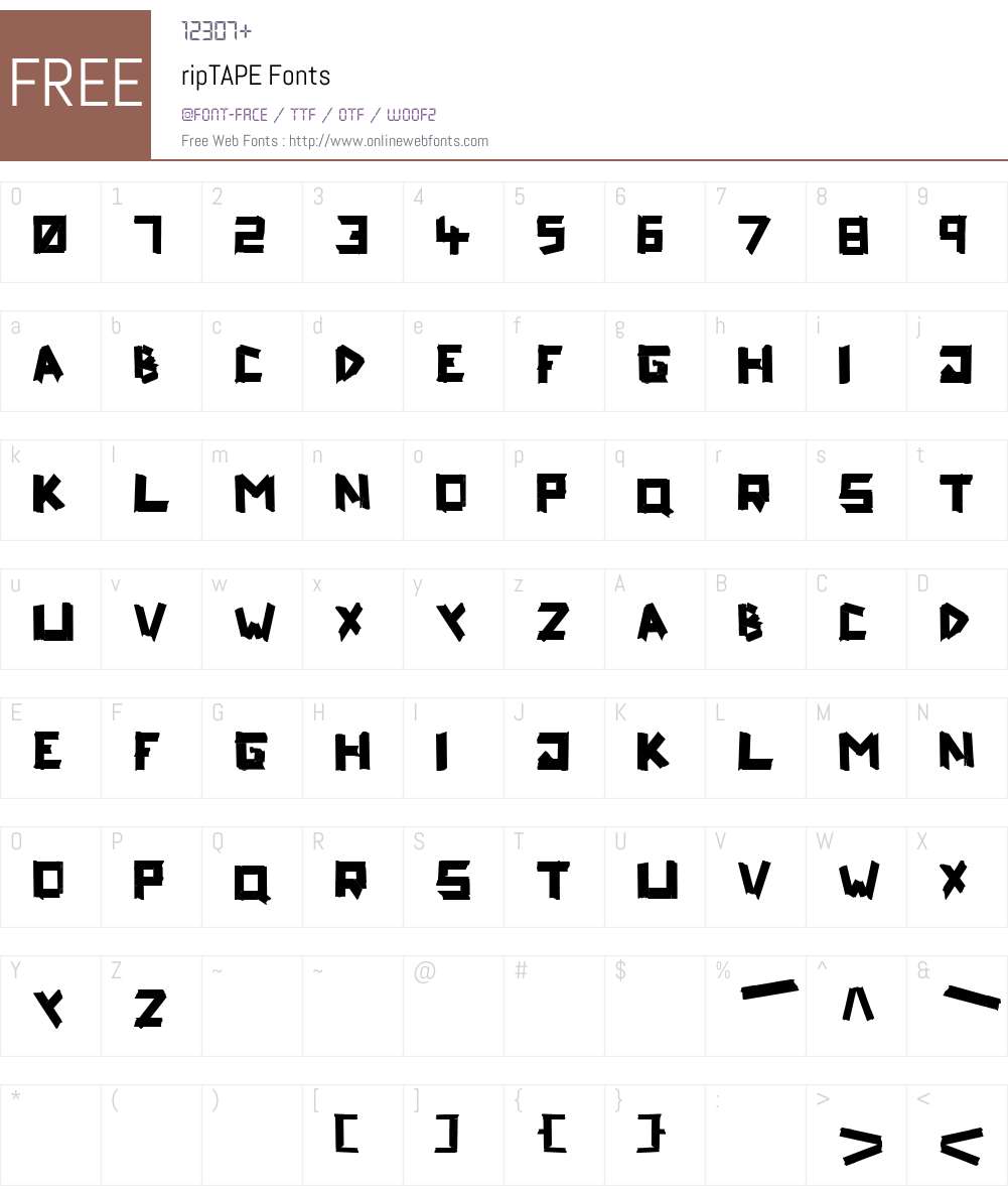 ripTAPE Font Screenshots