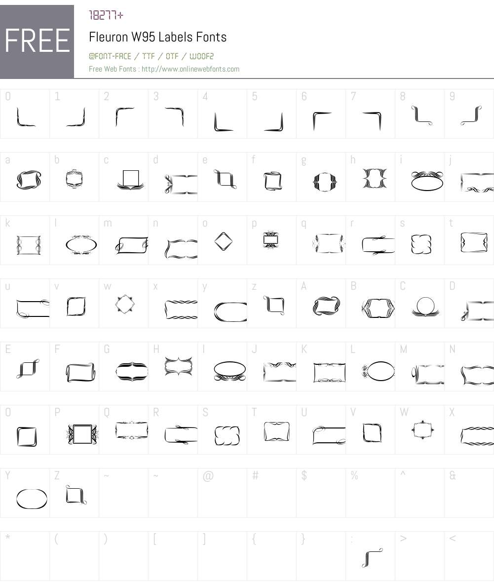 FleuronW95-Labels Font Screenshots