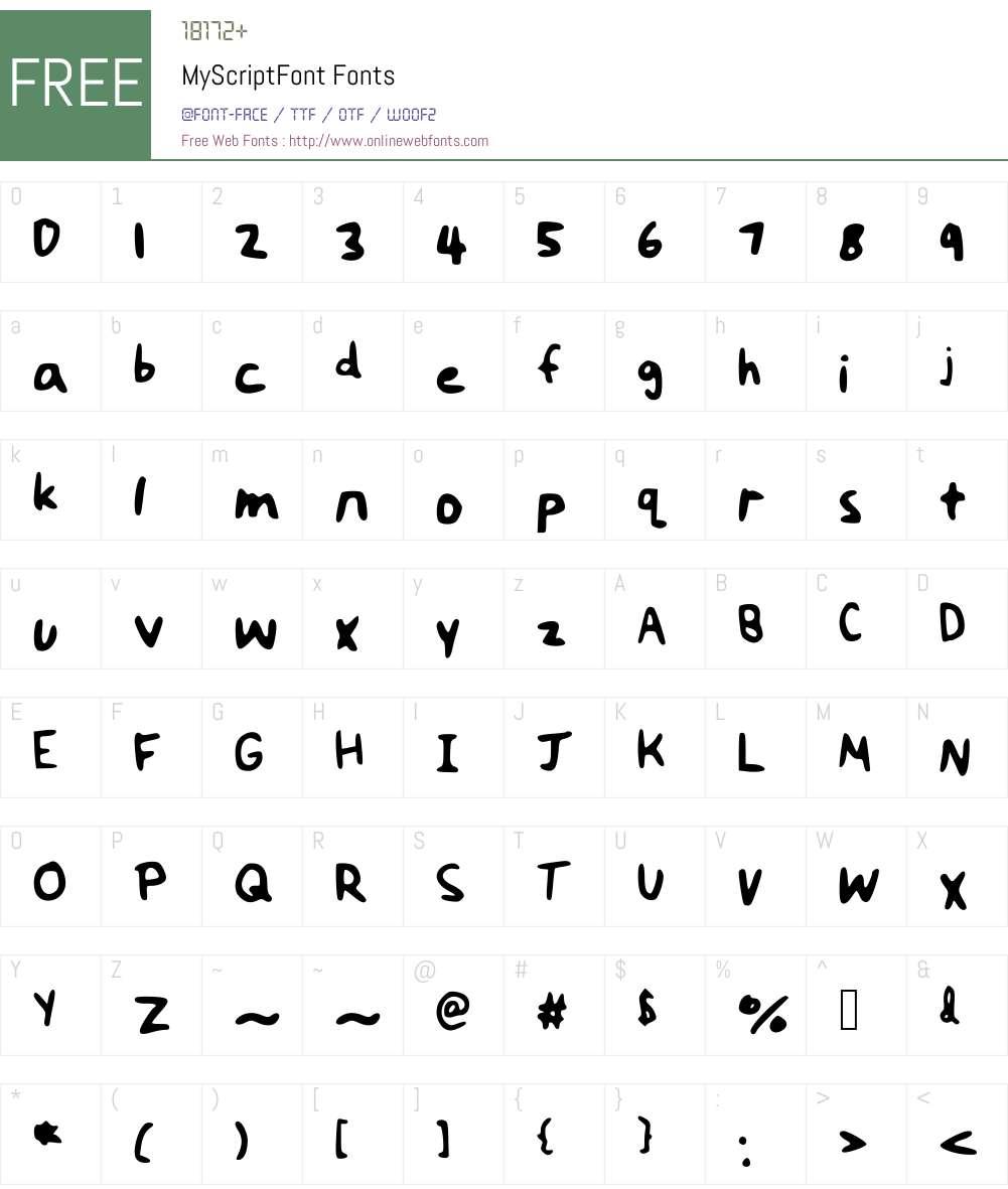 MyScriptFont Font Screenshots
