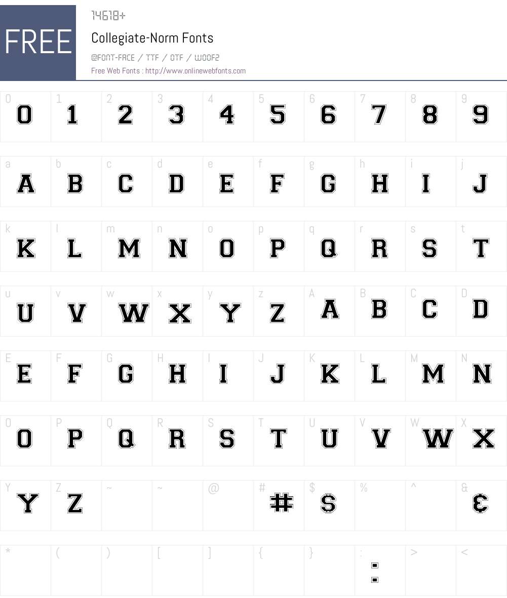 Collegiate-Norm Font Screenshots