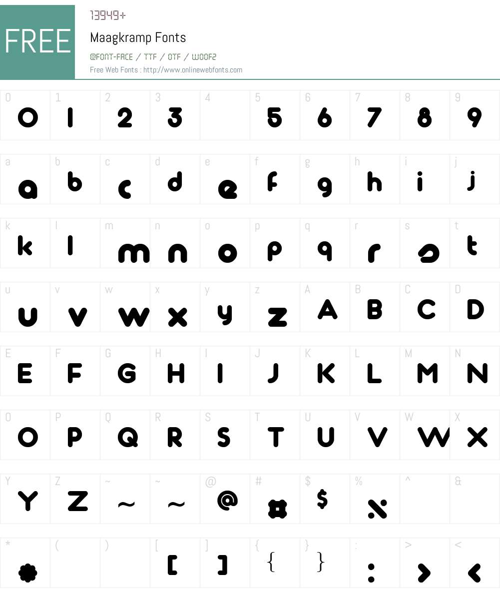 Maagkramp Font Screenshots