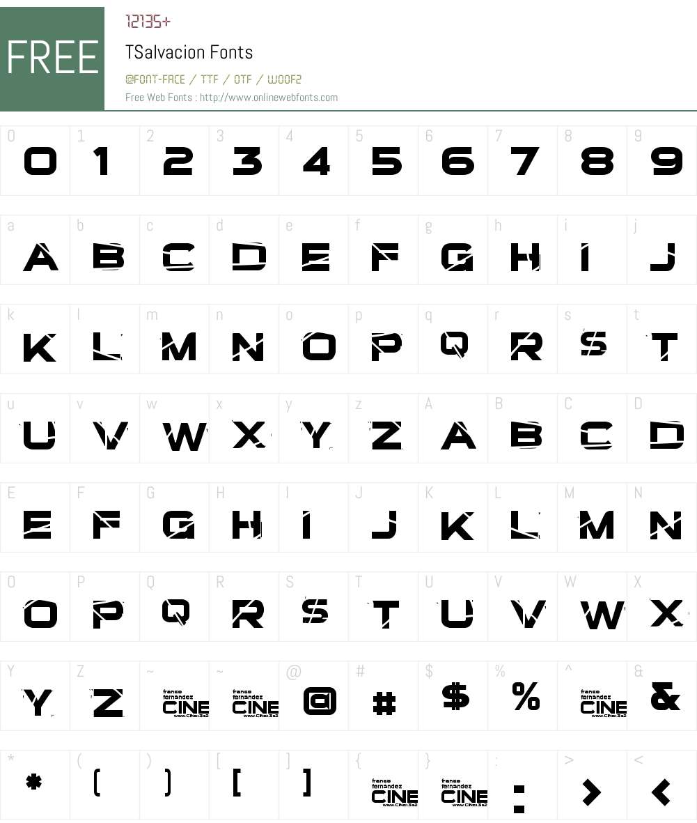 TSalvacion Font Screenshots