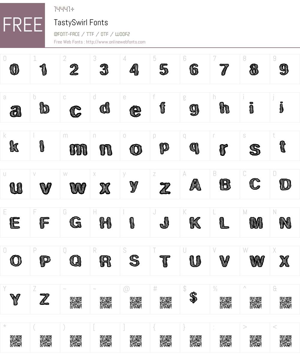 TastySwirl Font Screenshots