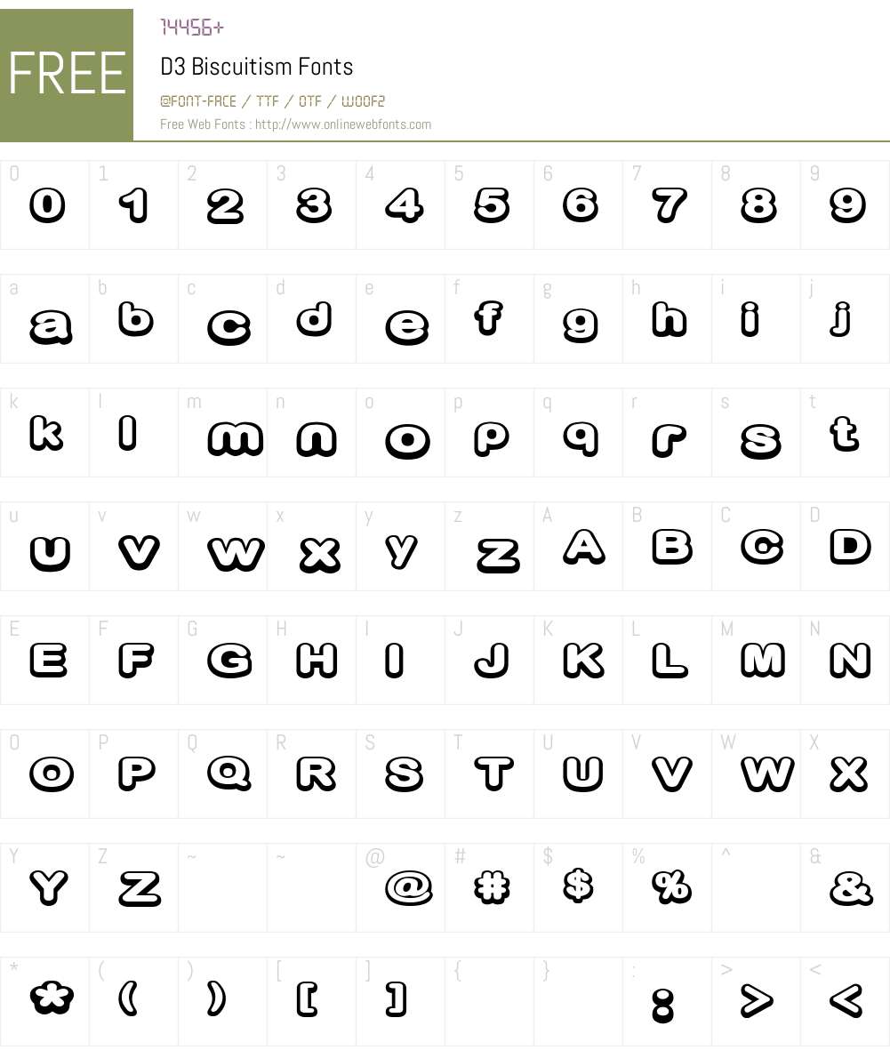 D3 Biscuitism Font Screenshots