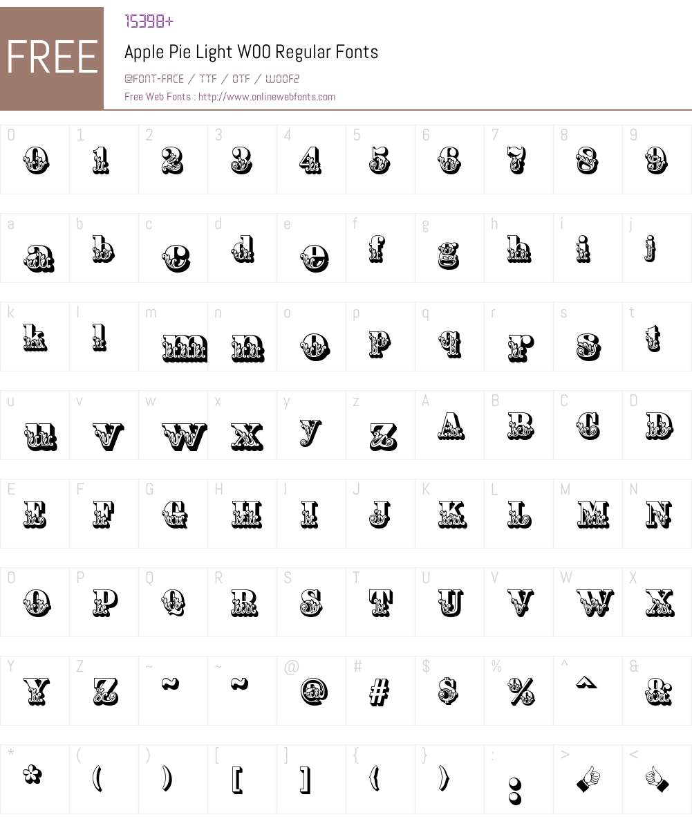 ApplePieLightW00-Regular Font Screenshots