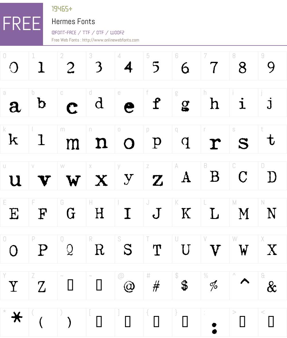 Hermes Font Screenshots
