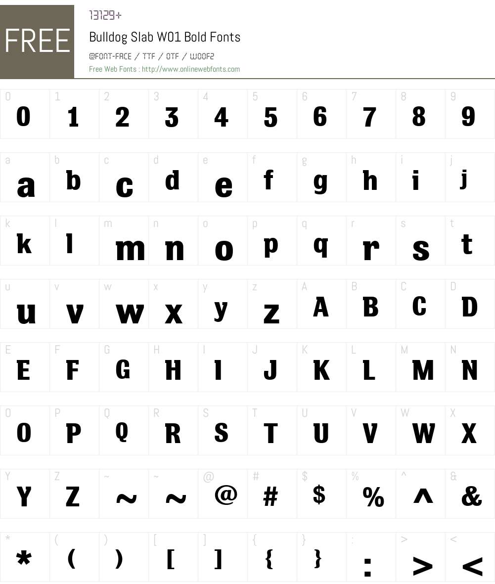 BulldogSlabW01-Bold Font Screenshots