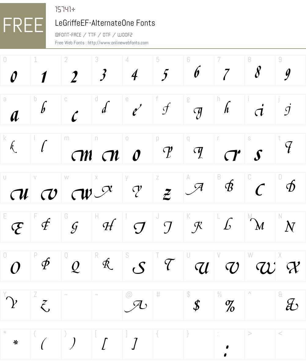 LeGriffeEF-AlternateOne Font Screenshots