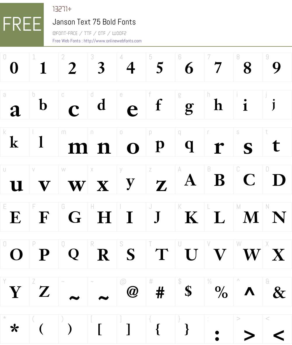 JansonText Font Screenshots