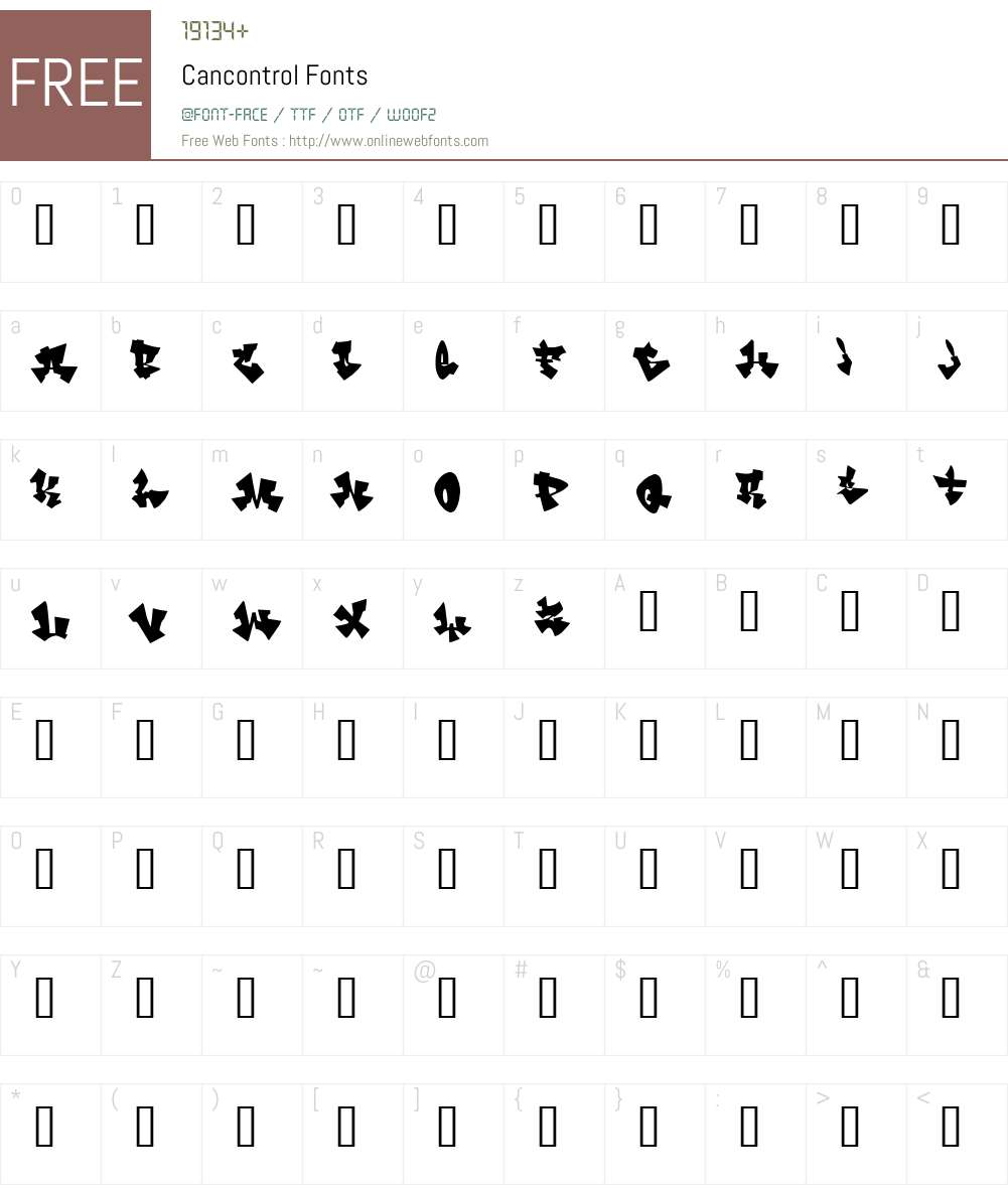 Cancontrol Font Screenshots