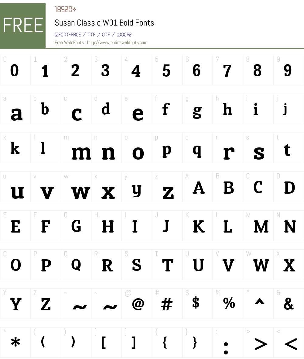 SusanClassicW01-Bold Font Screenshots