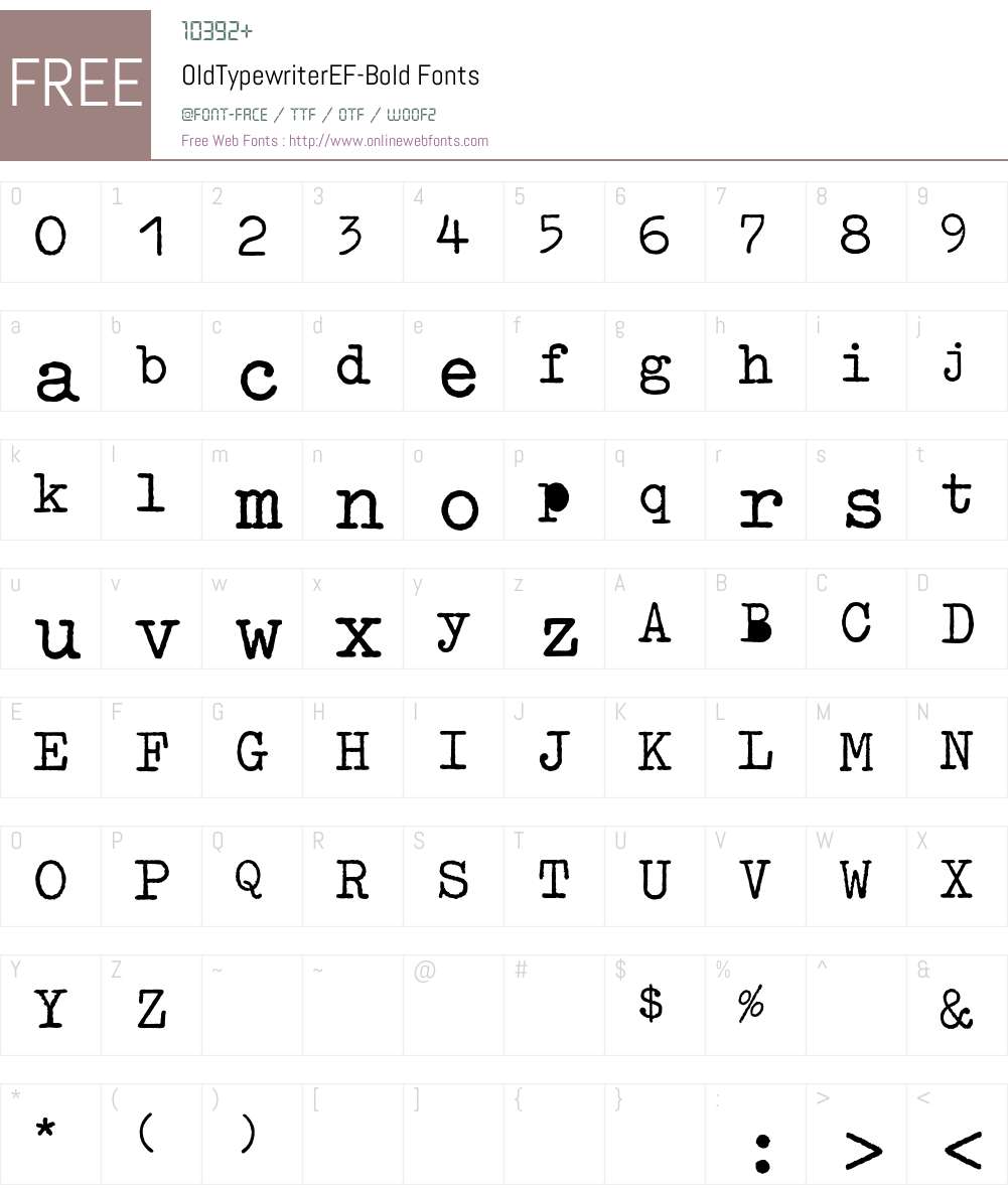 OldTypewriterEF Font Screenshots