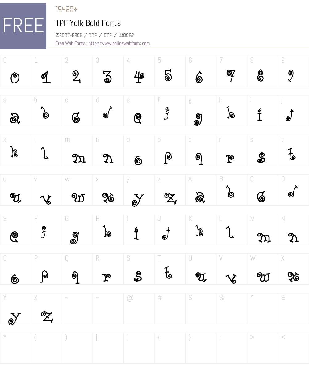 TPF Yolk Font Screenshots