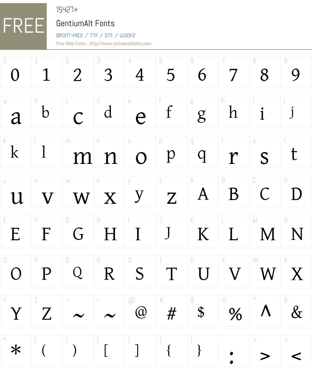GentiumAlt Font Screenshots