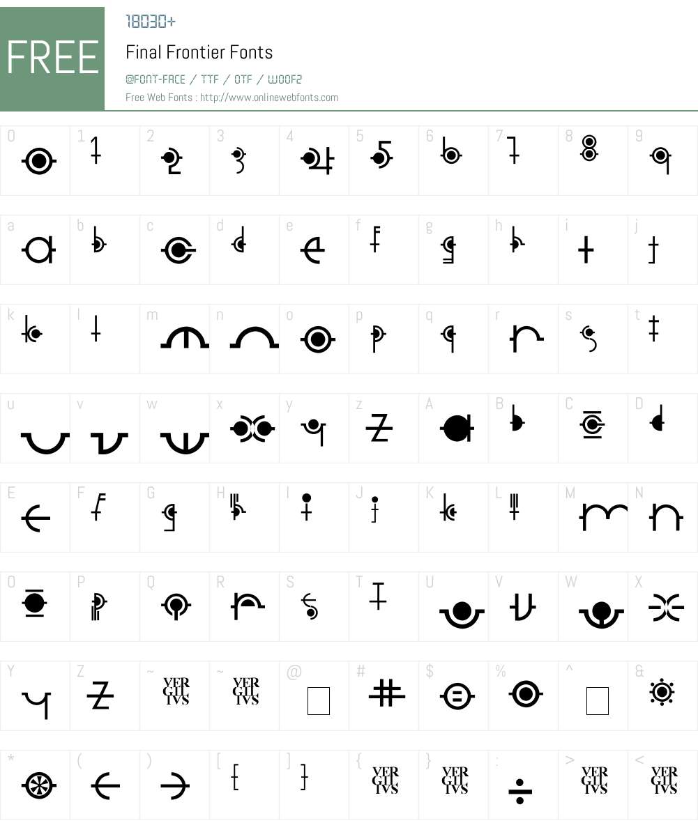 Final Frontier Font Screenshots