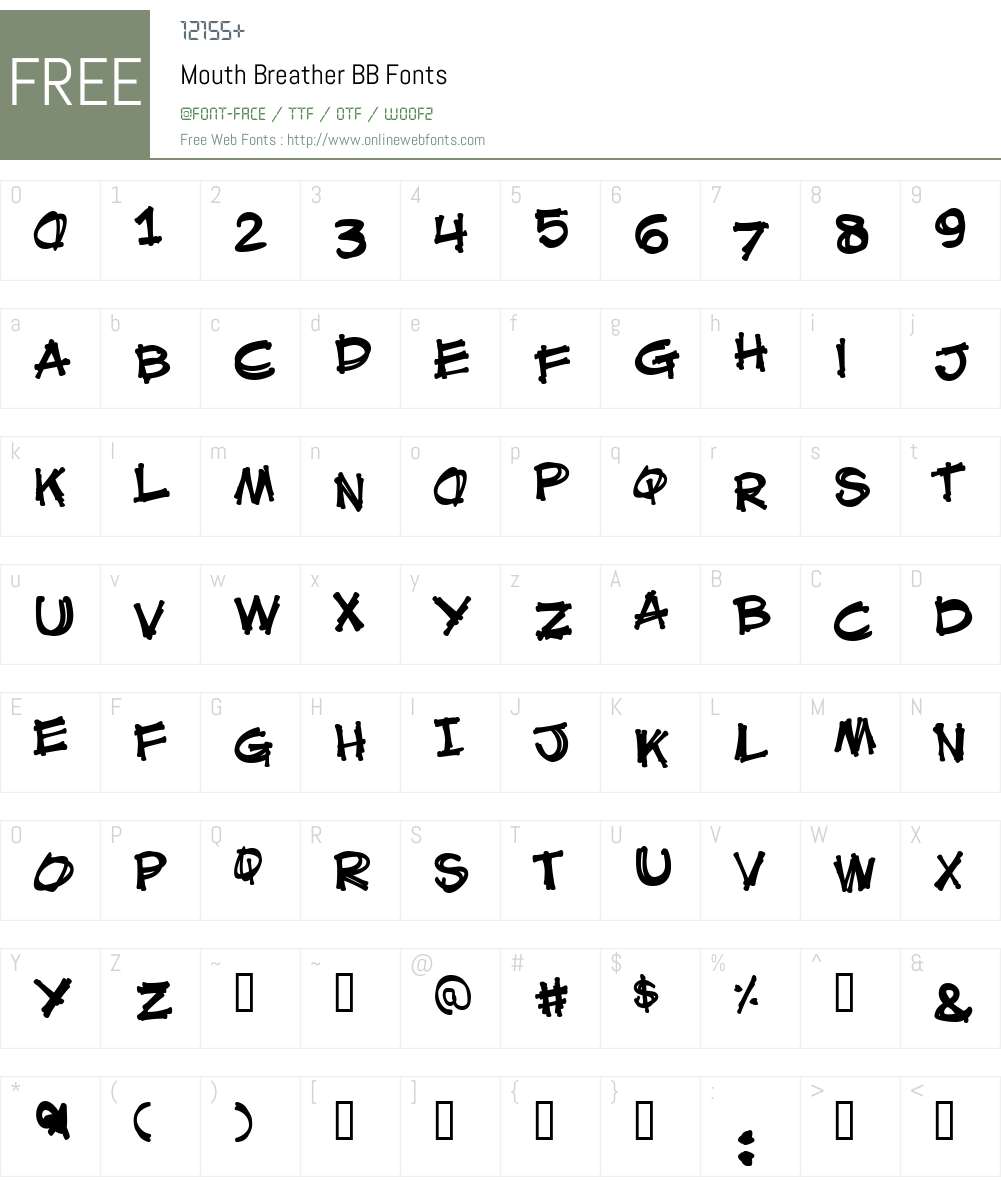 Mouth Breather BB Font Screenshots