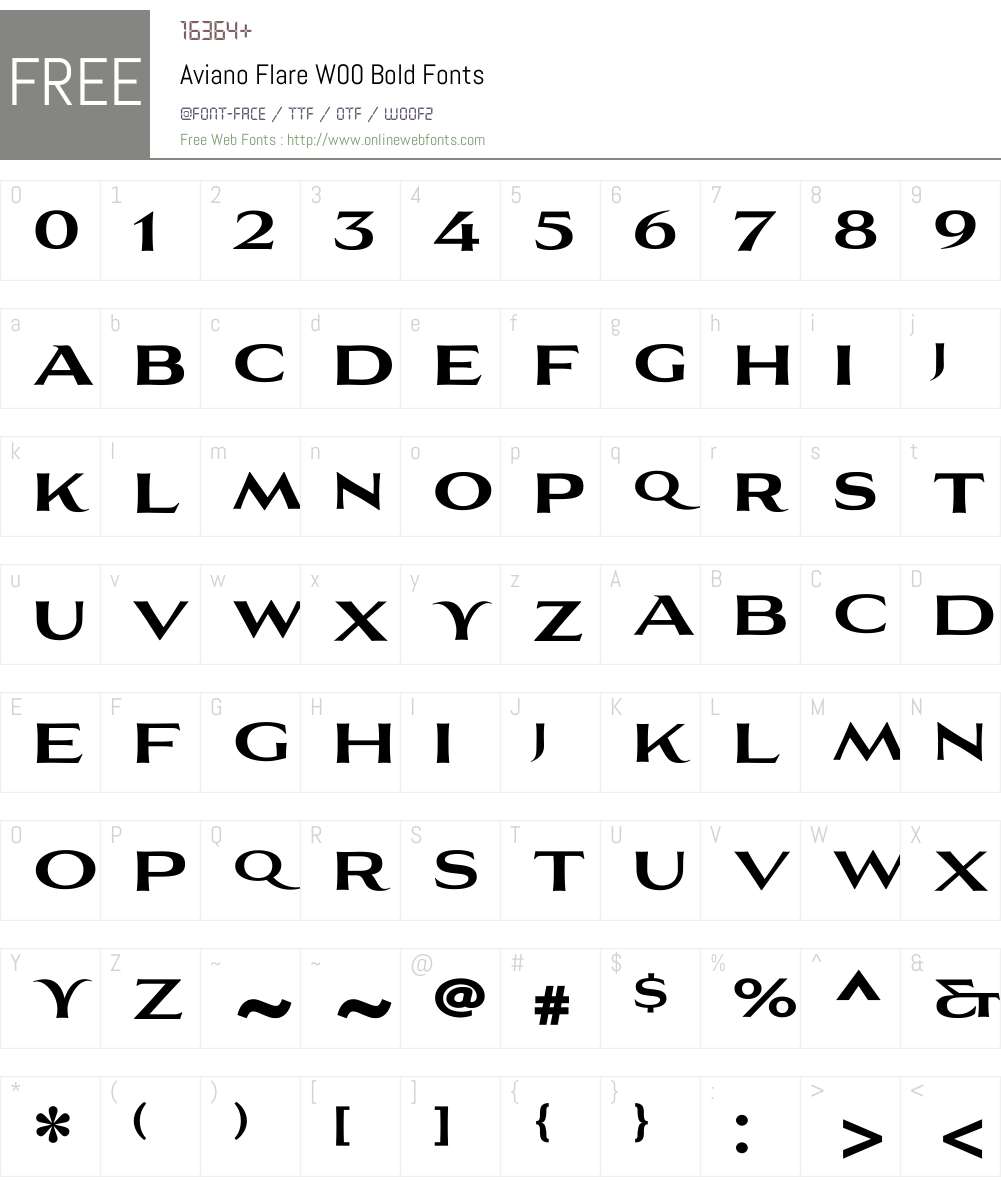 Aviano Flare Bold Font Screenshots