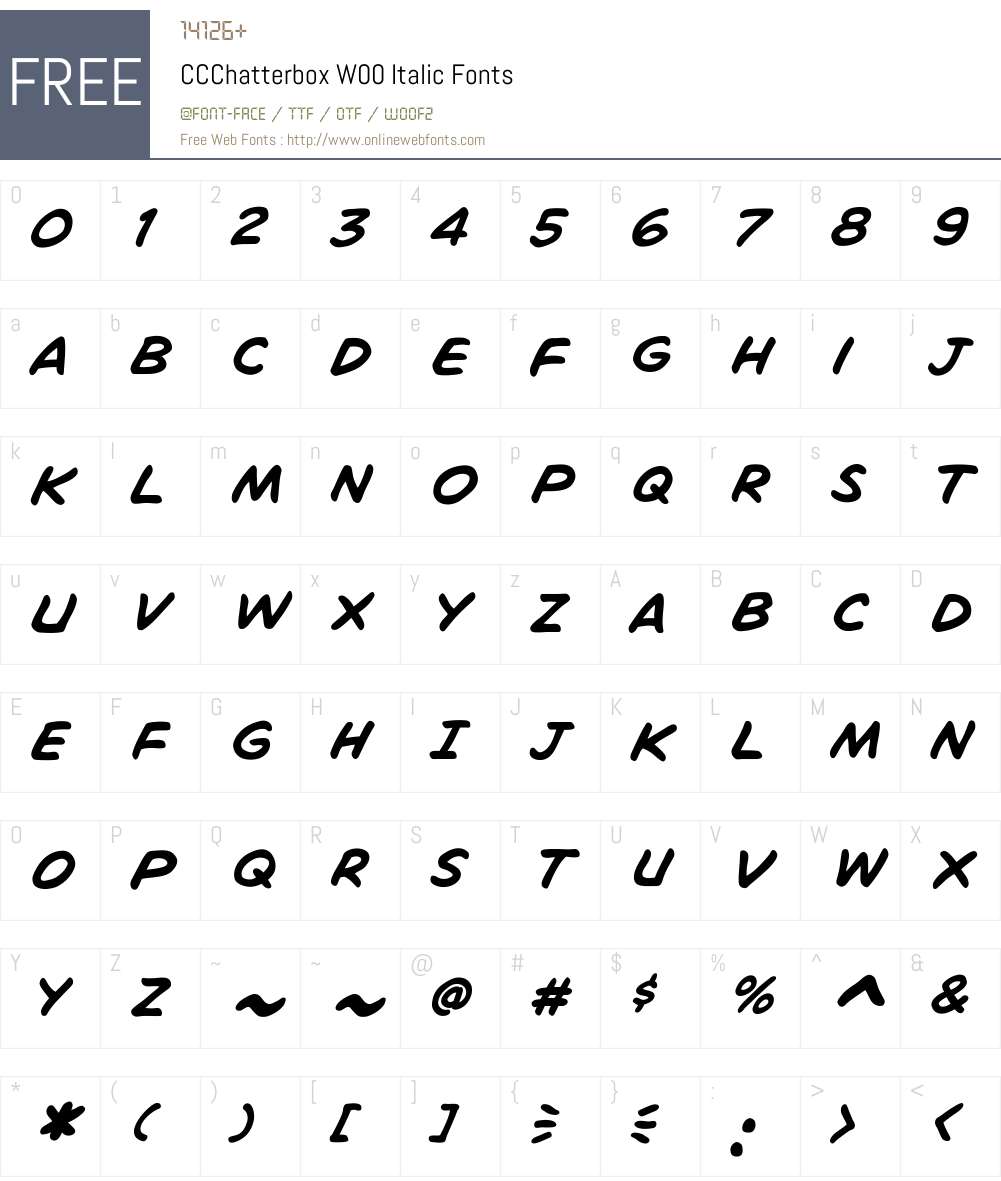 CCChatterboxW00-Italic Font Screenshots