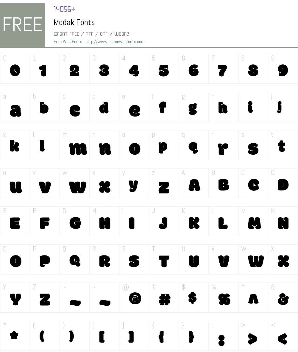 Modak Font Screenshots
