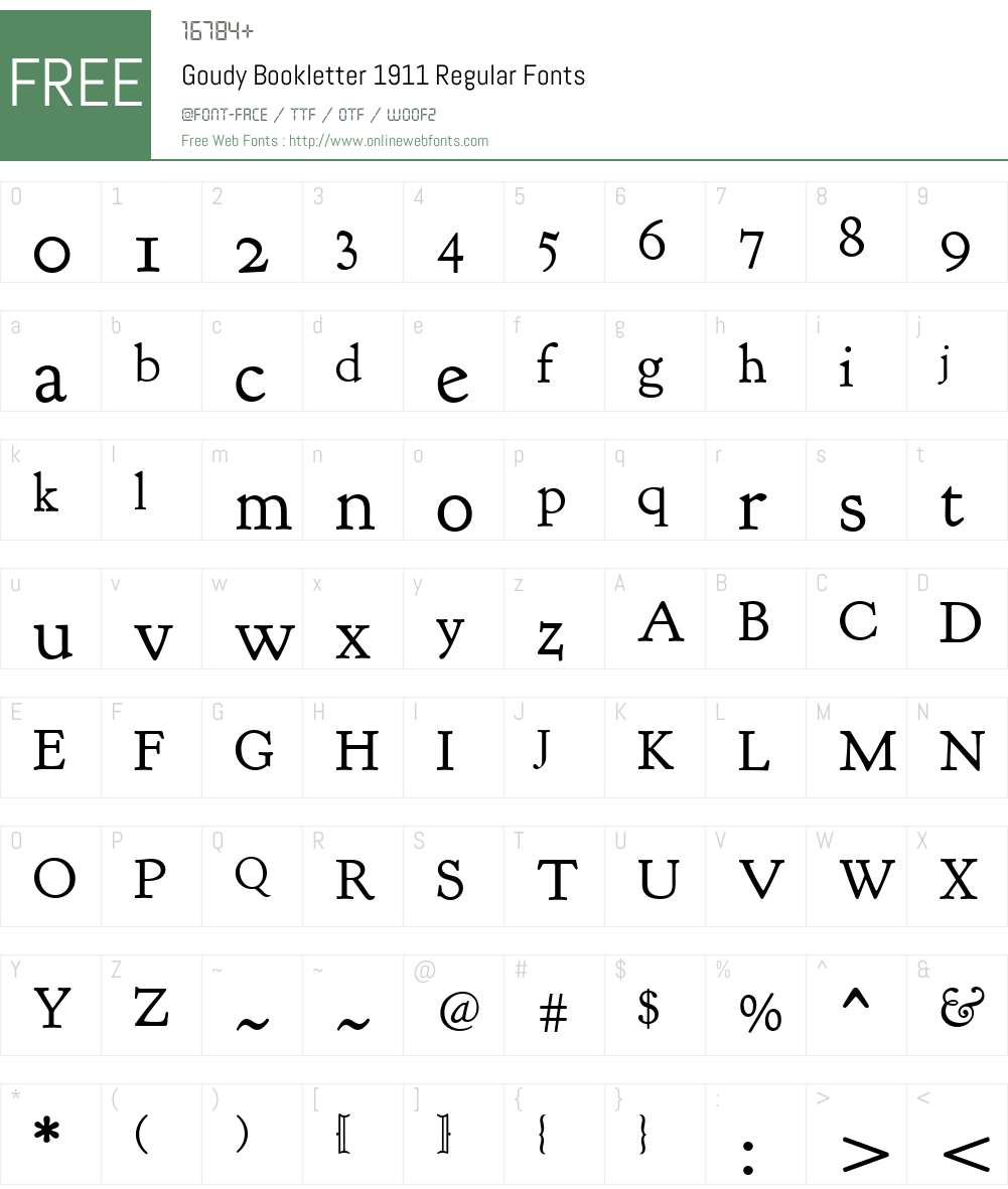 Goudy Bookletter 1911 Font Screenshots