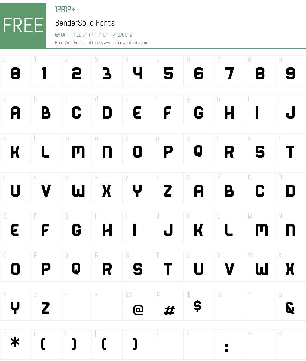 Bender Solid Font Screenshots