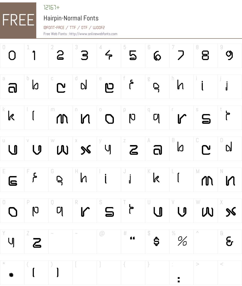 Hairpin-Normal Font Screenshots