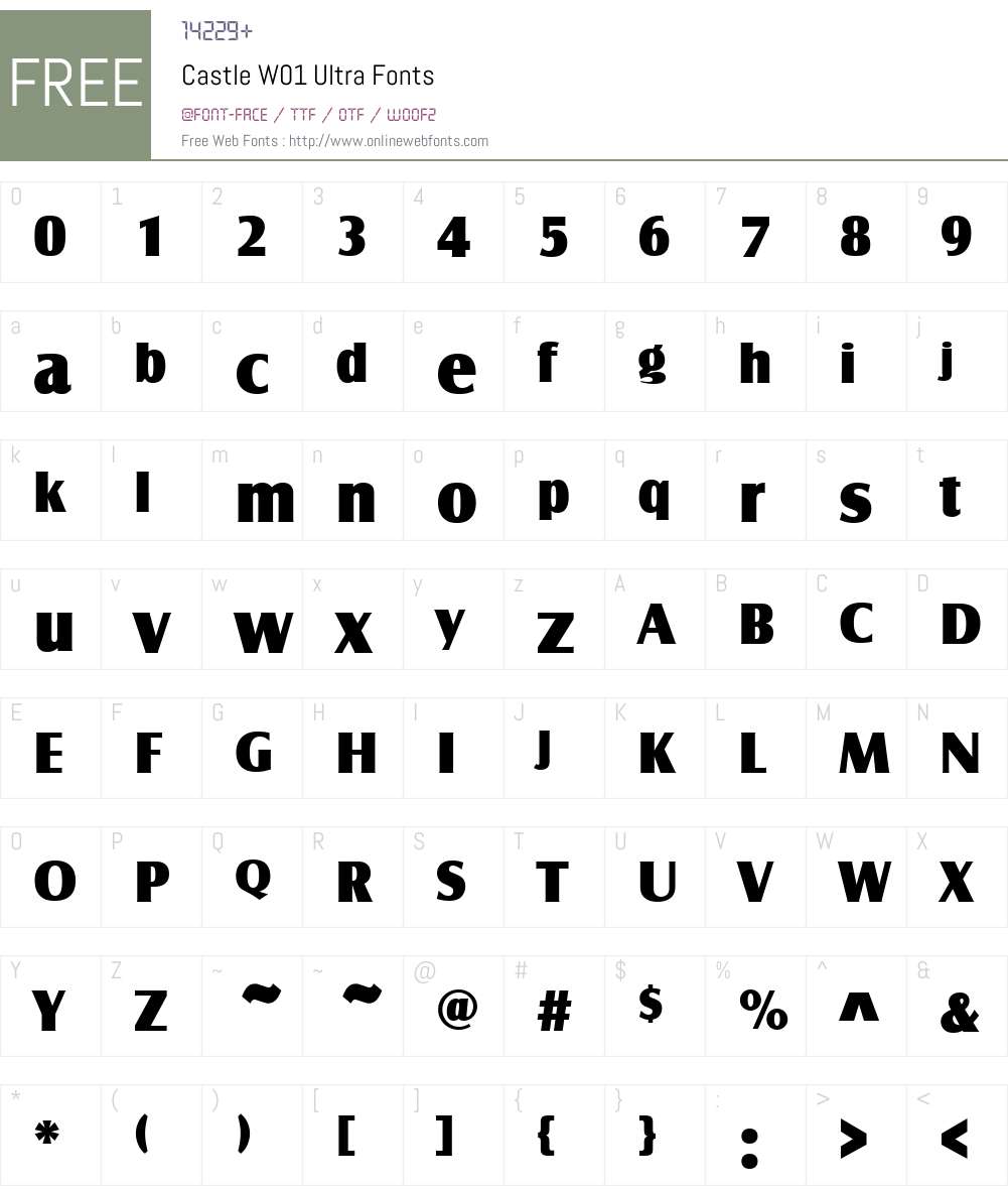 CastleW01-Ultra Font Screenshots