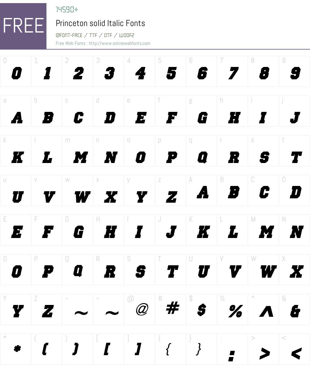 Princeton solid Font Screenshots