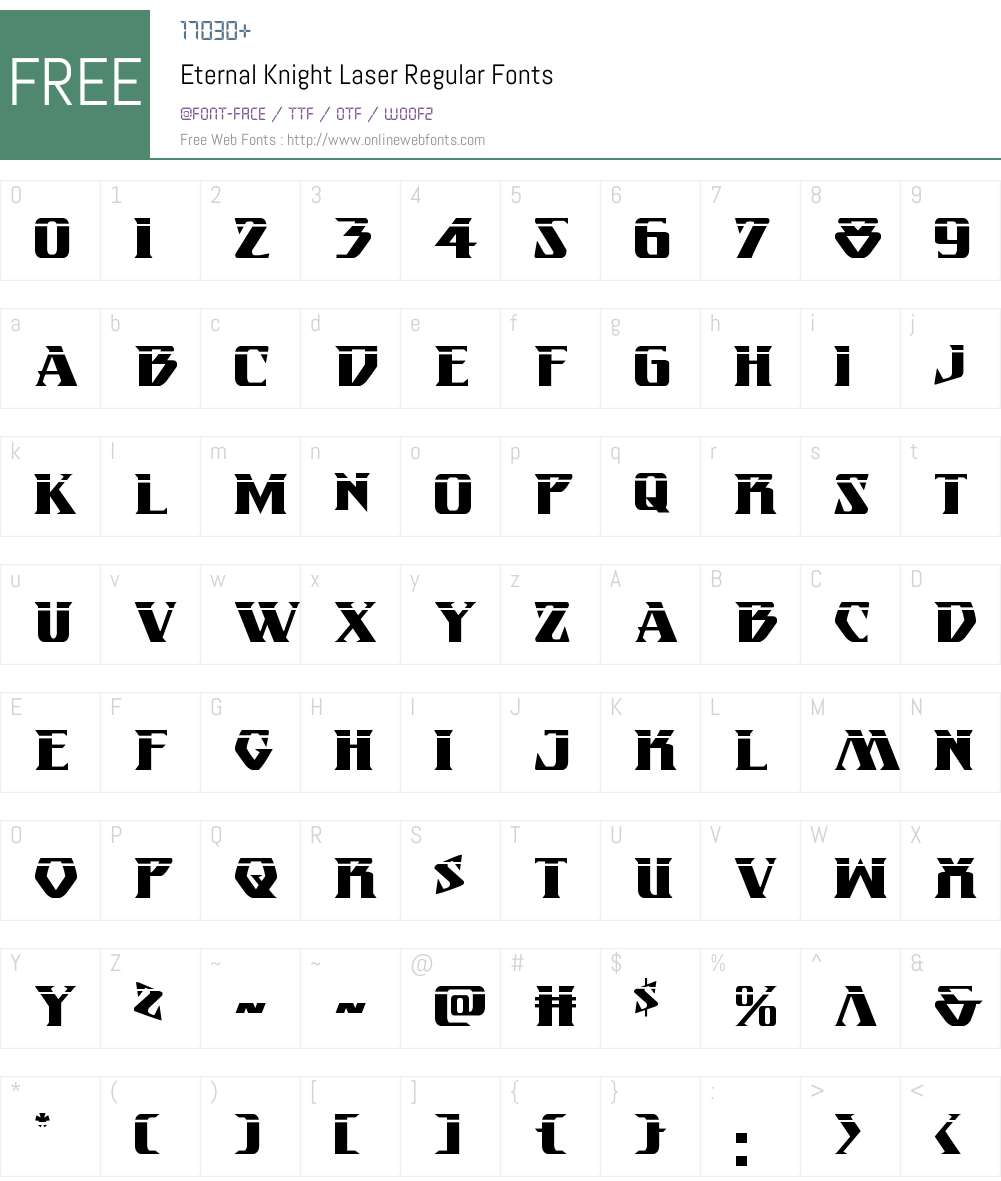 Eternal Knight Laser Font Screenshots