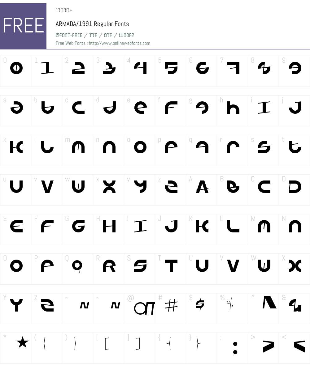 ARMADA/1991 Font Screenshots