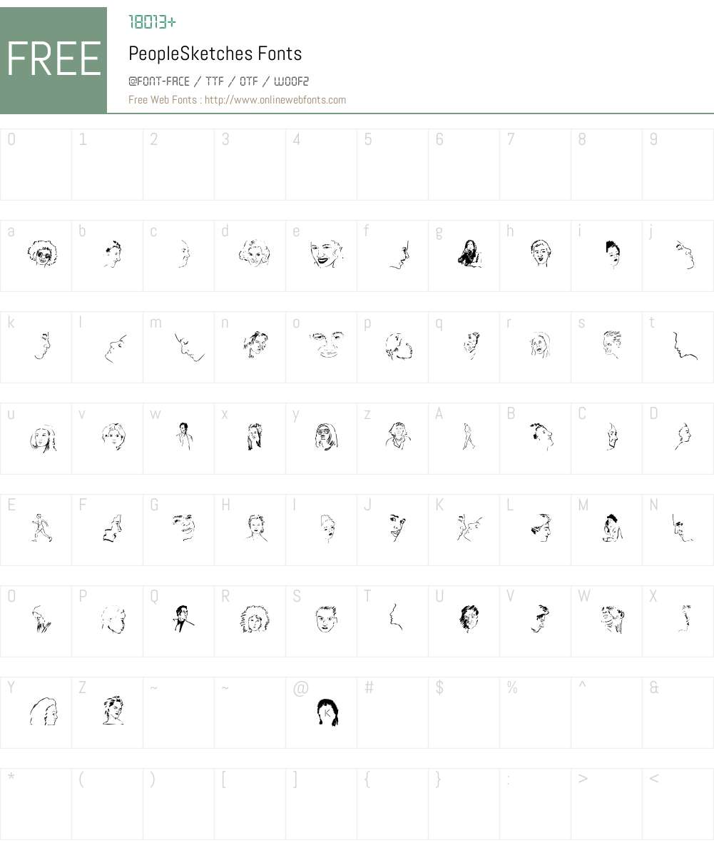 PeopleSketches Font Screenshots