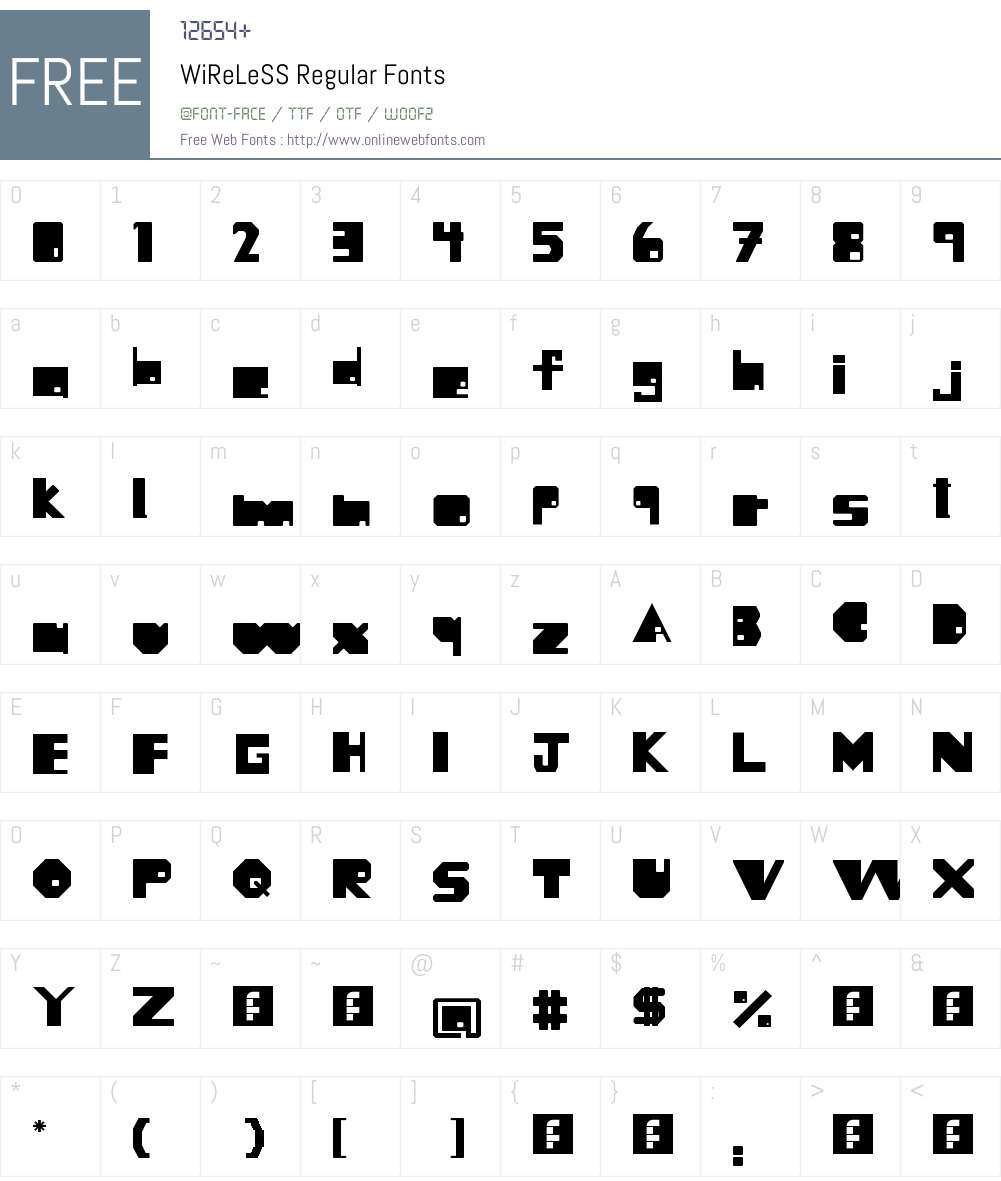 WiReLeSS Font Screenshots
