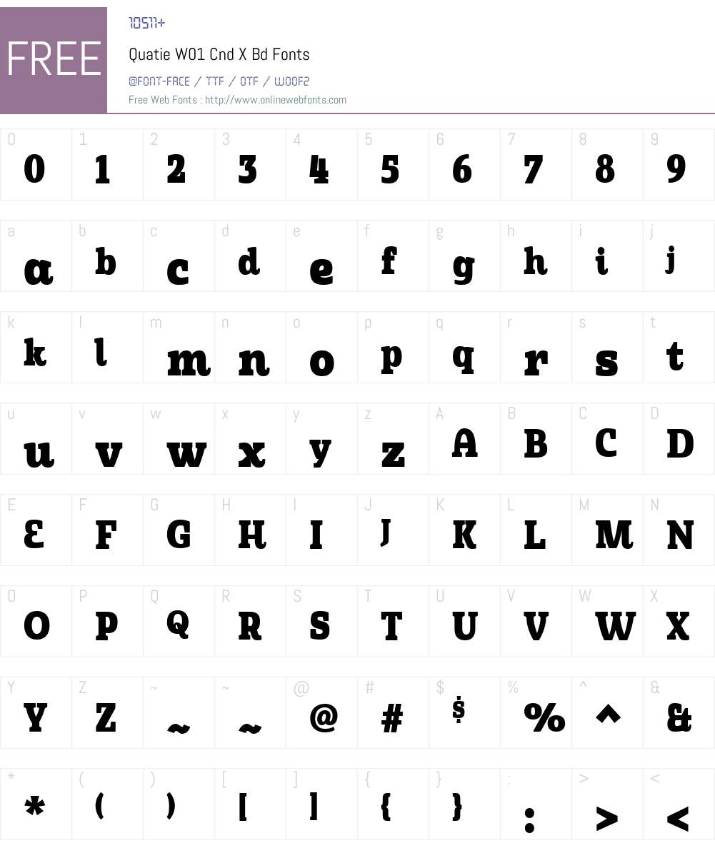 QuatieW01-CndXBd Font Screenshots