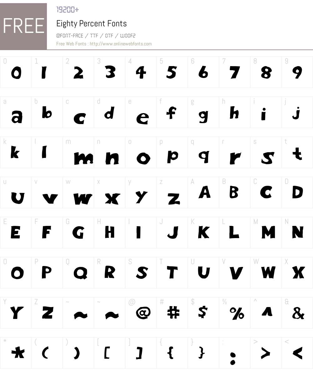 Eighty Percent Font Screenshots