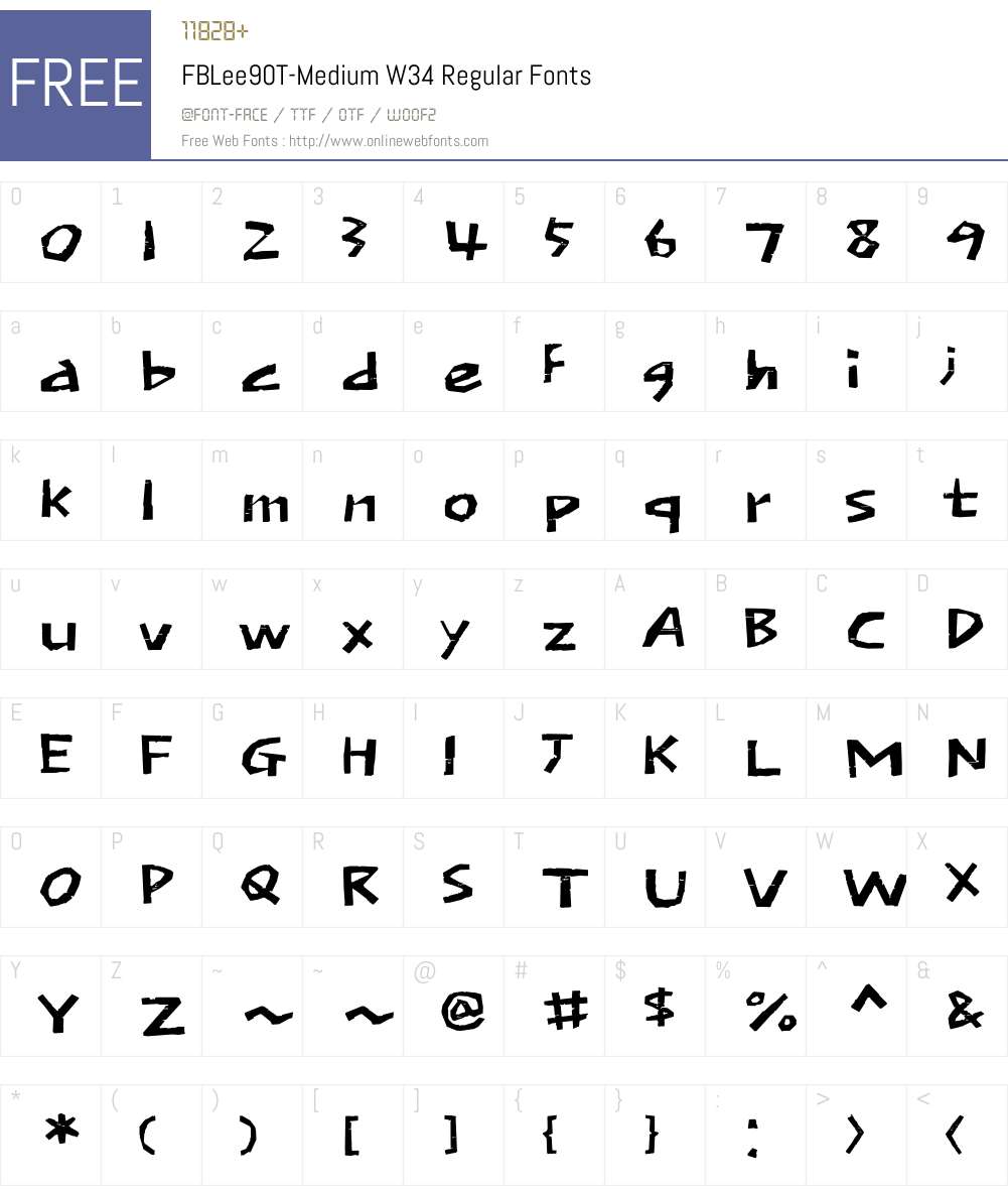 FBLee90T-MediumW34-Regular Font Screenshots