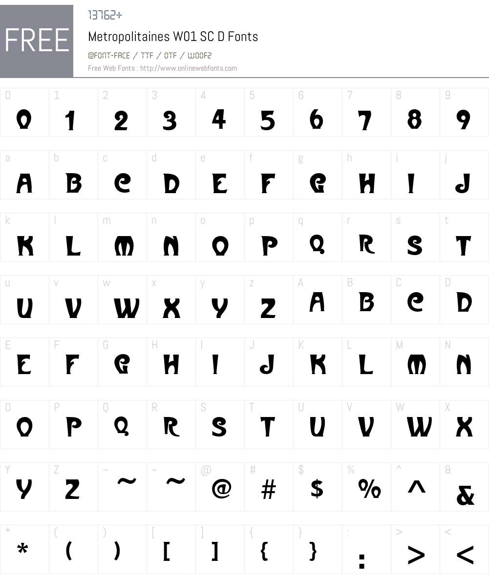 MetropolitainesW01-SCD Font Screenshots