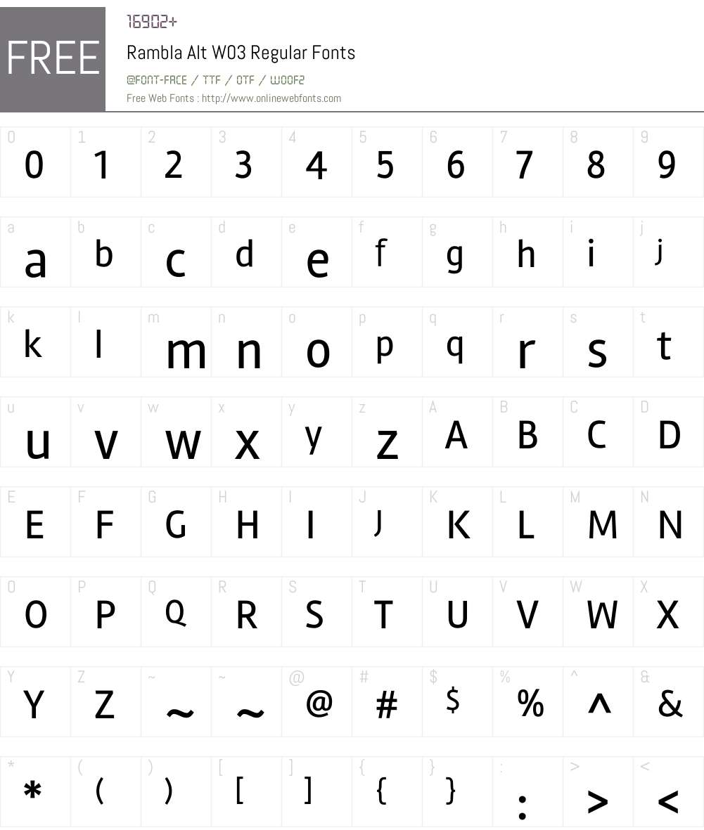 Rambla Alt Font Screenshots