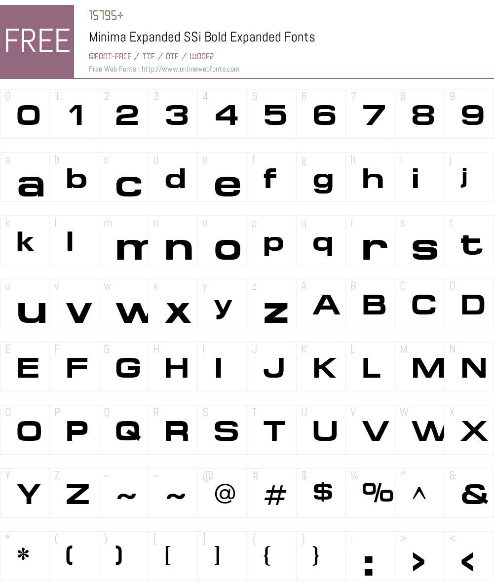 Minima Expanded SSi Font Screenshots