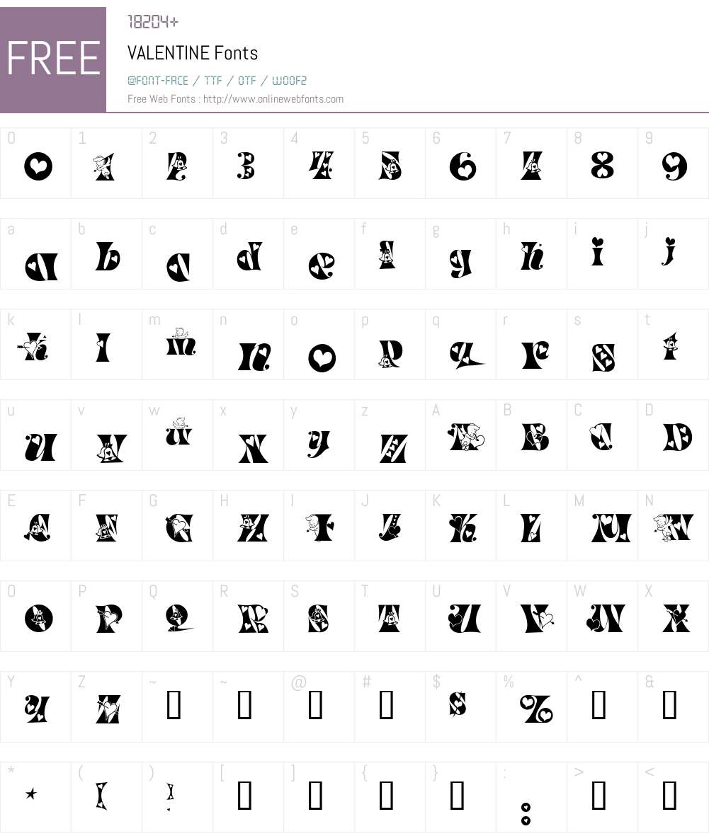 VALENTINE Font Screenshots