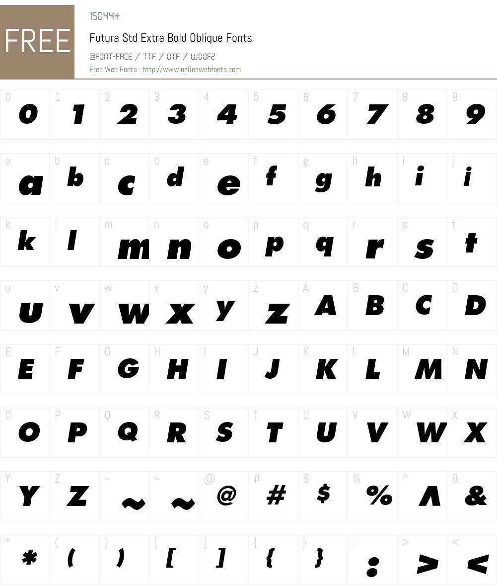 Futura Std Font Screenshots