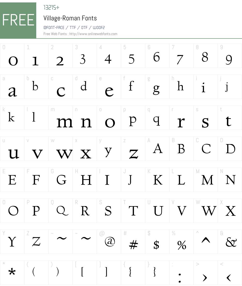 Village Font Screenshots