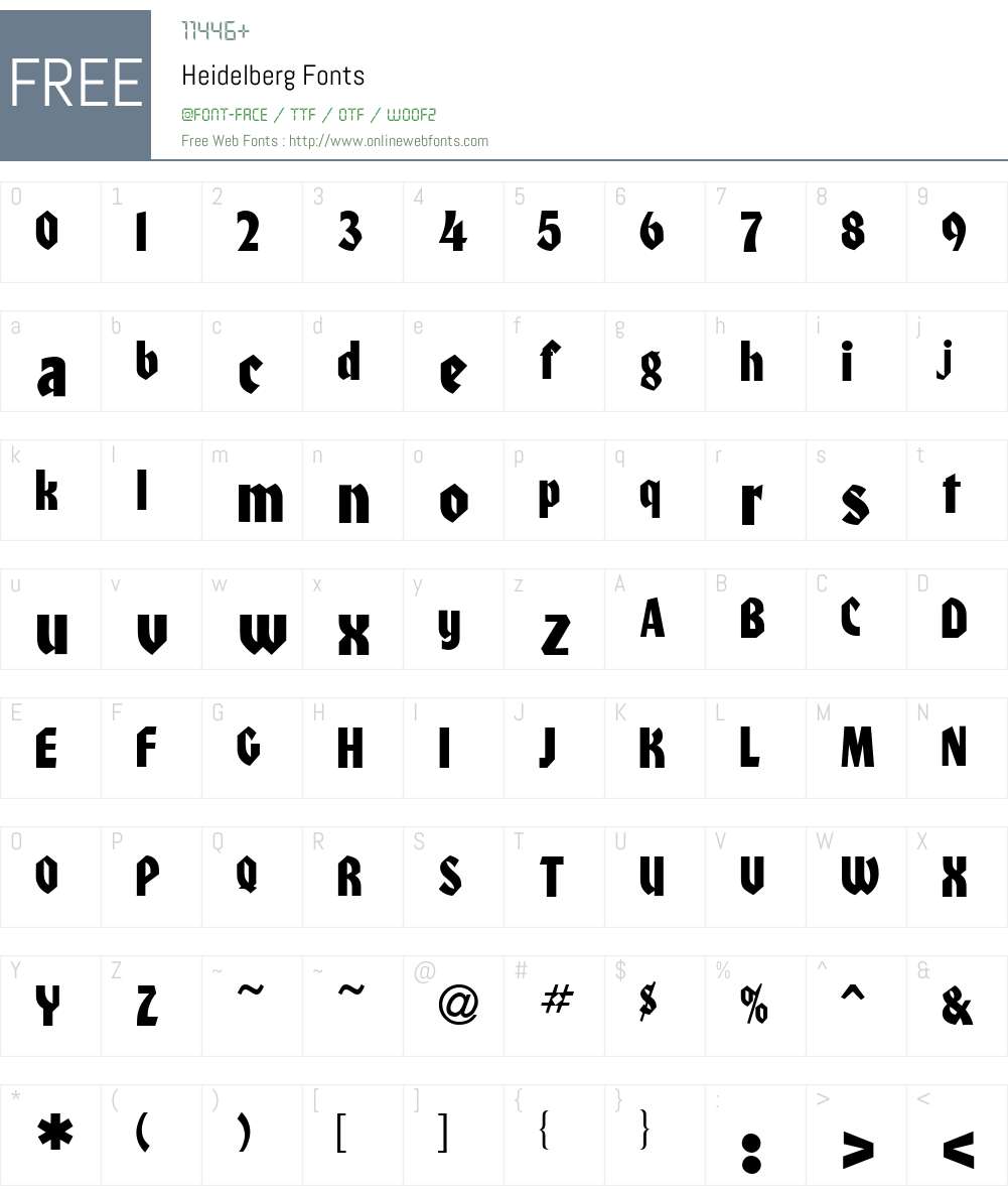 Heidelberg Font Screenshots