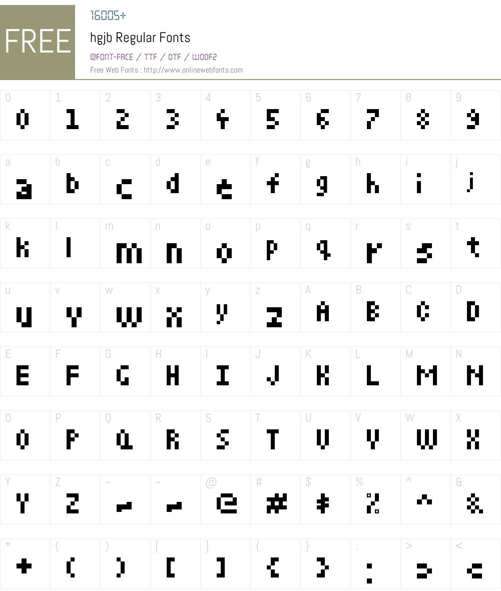 hgjb Font Screenshots